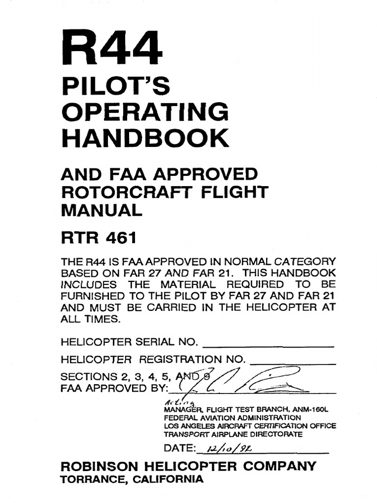 R44Flight Manual | PDF | Aeronautics | Aerospace Engineering