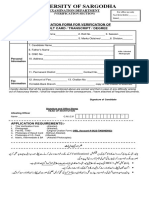 Application Form For Verification of Result Card-transcript-Degree