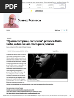 Coluna de Juarez Fonseca Sobre Dez Canções Sem as Quais Você Não Poderá Viver Nem Mais Um Segundo, De Guto Leite