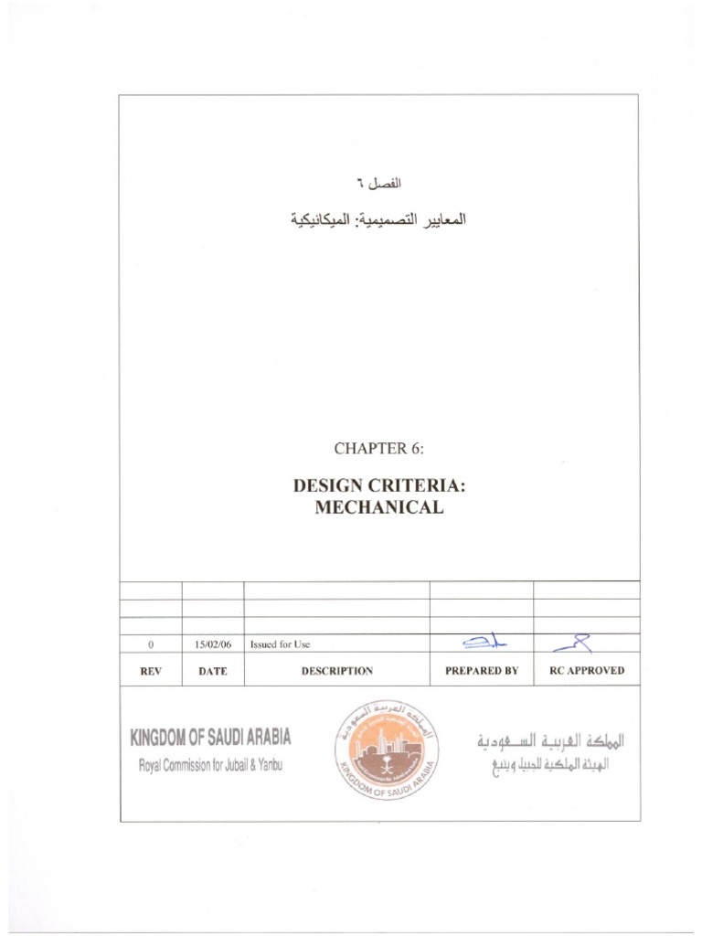 CHAPTER 6 Design Criteria - Mechanical Rev 0 | PDF | Duct (Flow) | Life ...
