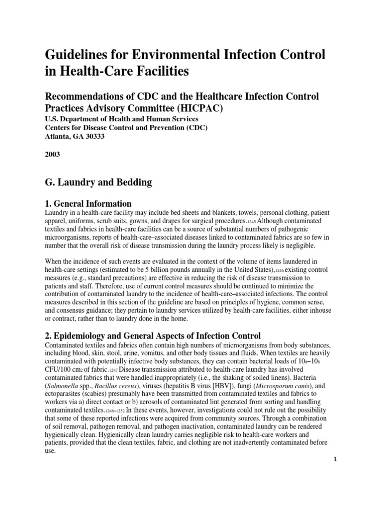 GUIDELINES FOR ENVIRONMENTAL INFECTION CONTROL IN HEALTH CARE FACILITIES CDC 2003 visual data 5