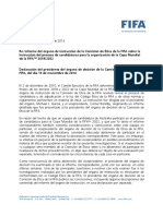 Informe Del Órgano de Instrucción de La Comisión de Ética de La FIFA Sobre La Instrucción Del Proceso de Candidaturas para La Organización de La Copa Mundial de La FIFA™ 2018/2022