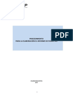 Procedimiento y Formatos de Informe de Pasantías