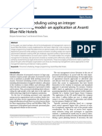 Article - Personnel Scheduling Using An Integer Programming Model - An Application at Avanti Blue-Nile Hotels