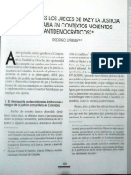 ¿Son Posibles Los Jueces de Paz y La Justicia Comunitaria en Contextos Violentos y Antidemocraticos? Rodrigo Uprimny