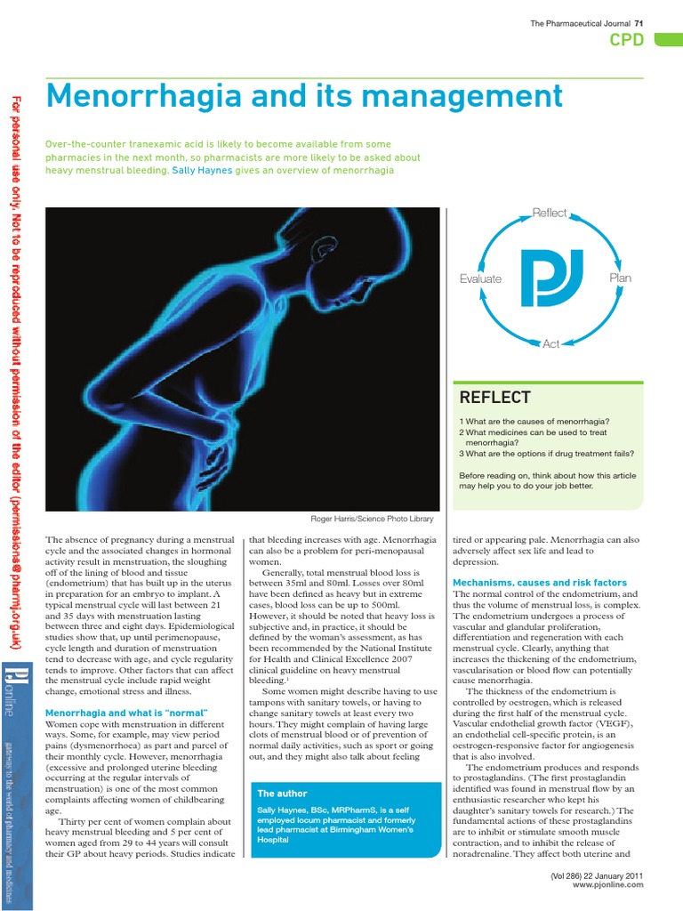 menorrhagia and management.pdf Menstruation Menstrual Cycle Free