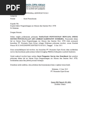Contoh Surat Survey Untuk Mengadakan Kelas Tuisyen Berbayar