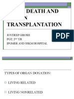 Brain Death and Organ Transplantation: Joydeep Ghosh PGT, 2 YR Ipgmer and SSKM Hospital