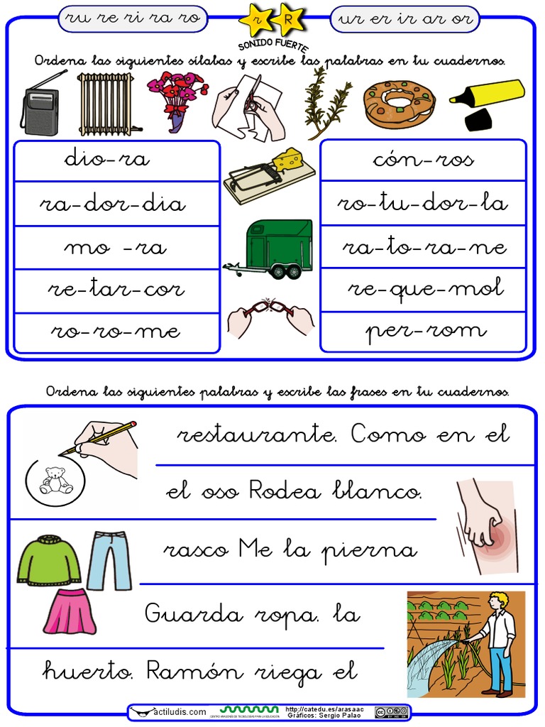 Ordenar Palabras Y Frases R Fuerte Pdf