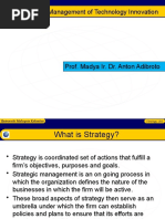 Strategy and Management of Technology Innovation: Prof. Madya Ir. Dr. Anton Adibroto