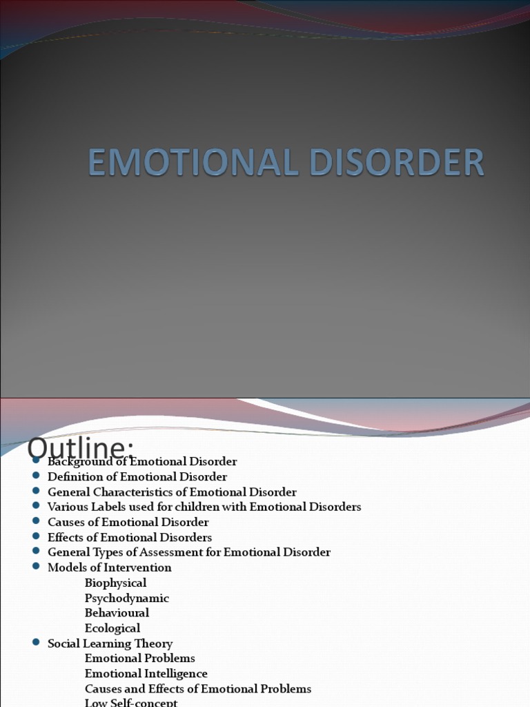 Understanding Emotional Disorders in Children | PDF | Emotions | Anxiety