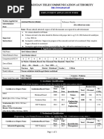 Pakistan Telecommunication Authority: Employment Application Form