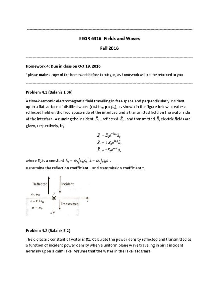 Electromagnetic Wave Reflection in Water | PDF