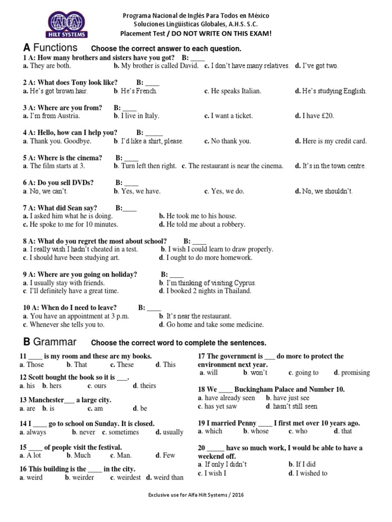 Nova esl placement test picture