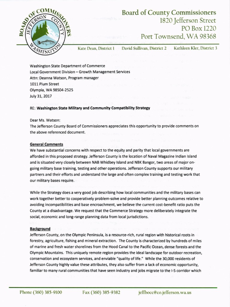 Jefferson County Board of Commissioners 20170731 Letter regarding Draft