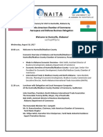 Itinerary for Aerospace Delegation From India