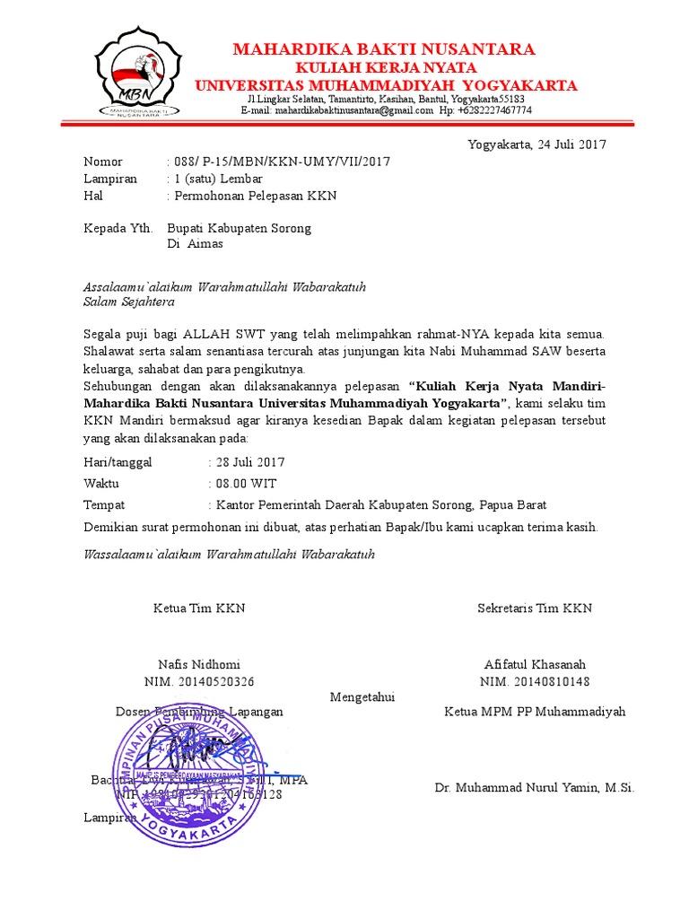 Contoh Surat Pelepasan Kpi Bakrap