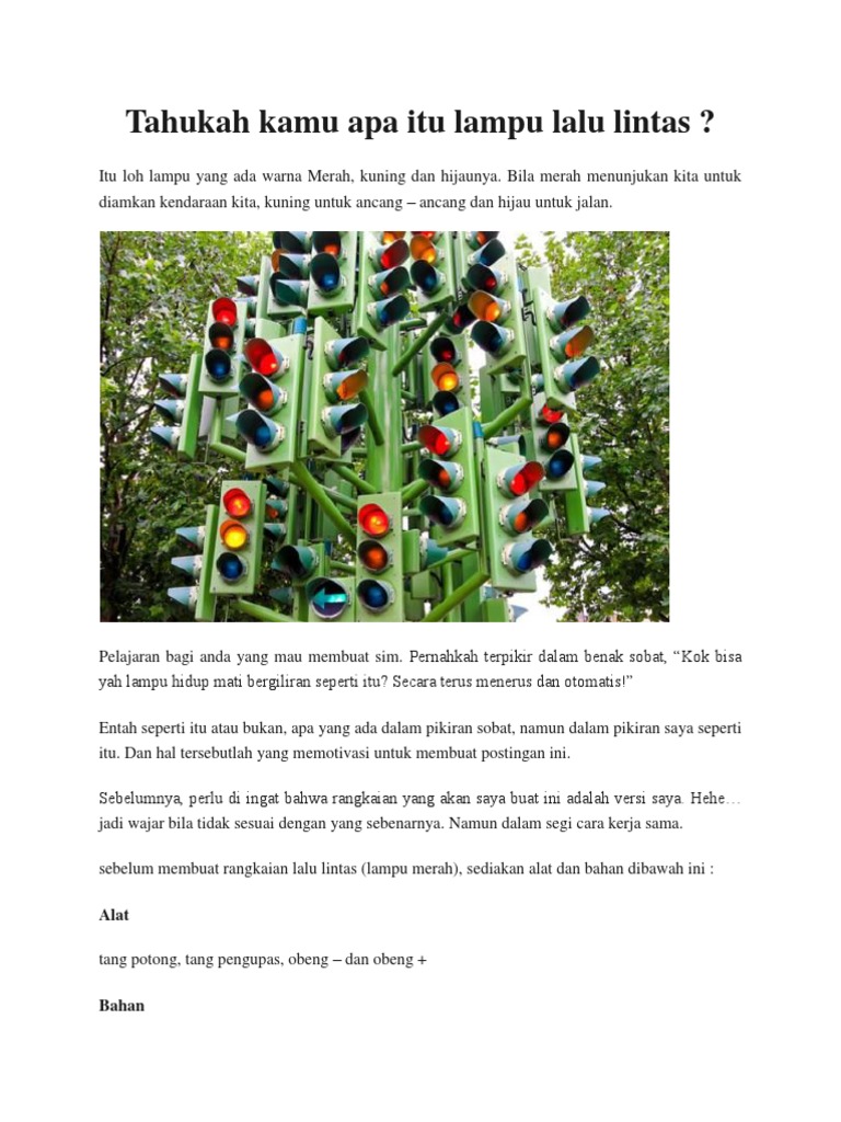 Lampu Lalu Lintas Memiliki Prinsip Kerja Dari Rangkaian Lampu Lalu Lintas Memiliki Prinsip Kerja Dari Rangkaian