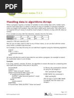 Arrays Student Notes PDF