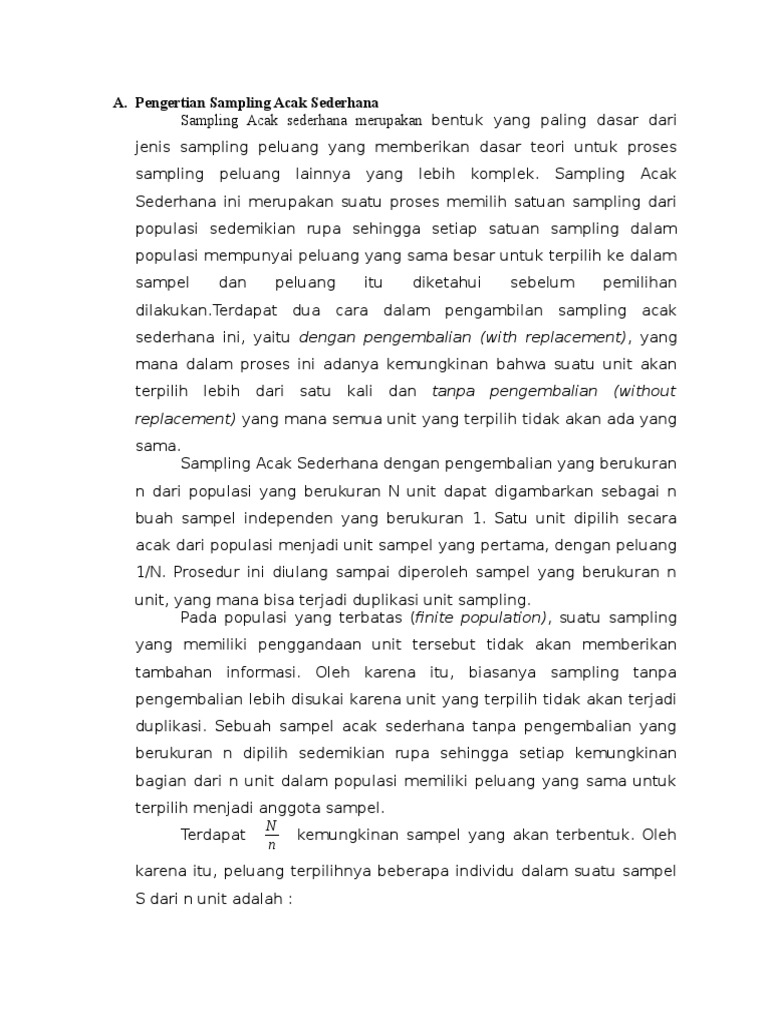 Sampling Acak Sederhana | PDF