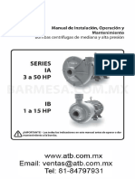 Manual Operacion Bomba Centrifuga Barnes Mediana Presion IAIB PDF