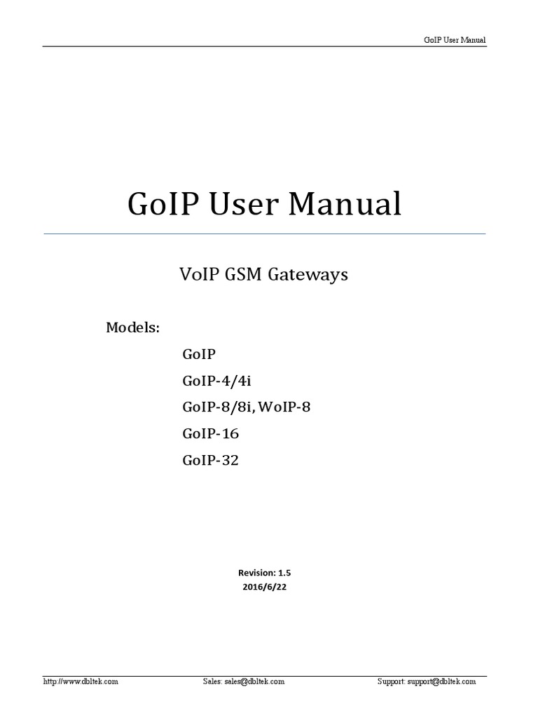 GoIP User Manual Overview | PDF | Ip Address | Voice Over Ip