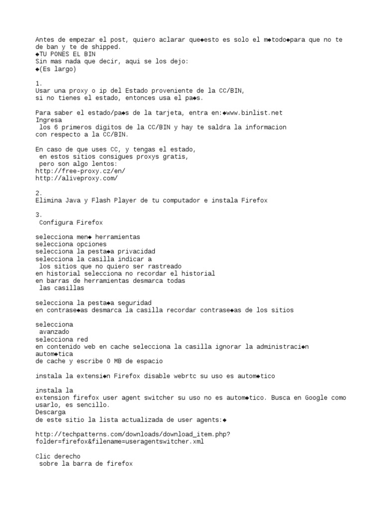 Metodo Mercado Libre (Bins) 30/o8/7 PDF Firefox Correo electrónico
