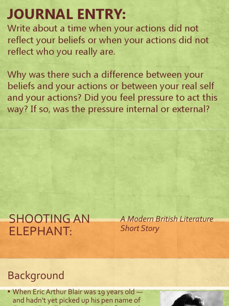 Modern Lit Unit Shooting An Elephant PDF Irony Rhetoric