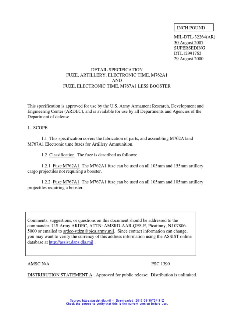 M762A1 and M767A1 Electronic Fuzes | PDF | Fuze | Ammunition