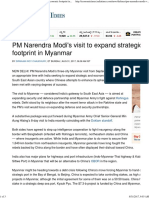 PM Narendra Modi's Visit to Expand Strategic and Economic Footprint in Myanmar