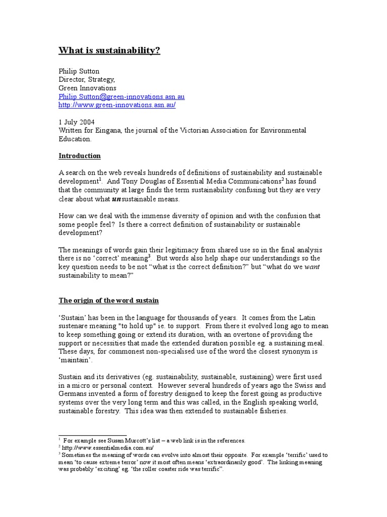 What Is Sustainability PDF Sustainability Sustainable Development