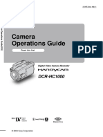 Camera Operations Guide: DCR-HC1000
