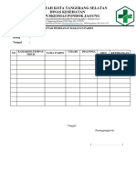 Form Daftar Pemesanan Makanan Pasien