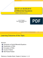 Lecture 01 On 30.09.2015 Partial Differential Equations: MA201 Mathematics III