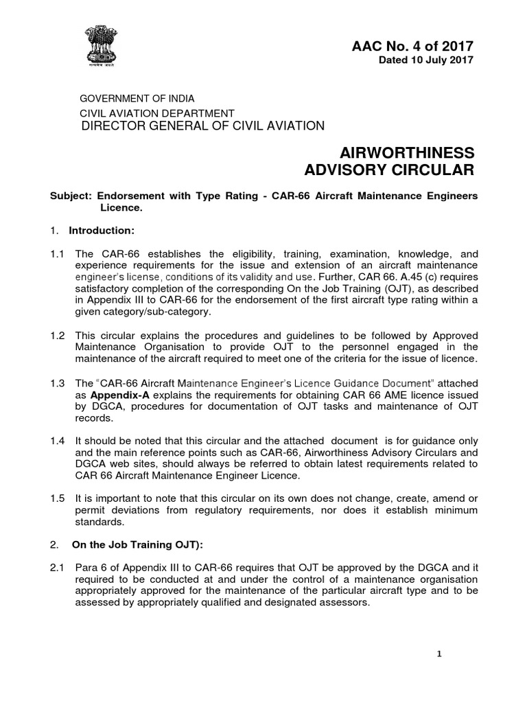 CAR-66 OJT Guidelines for AME Licensing | PDF | Aeronautics | Aviation