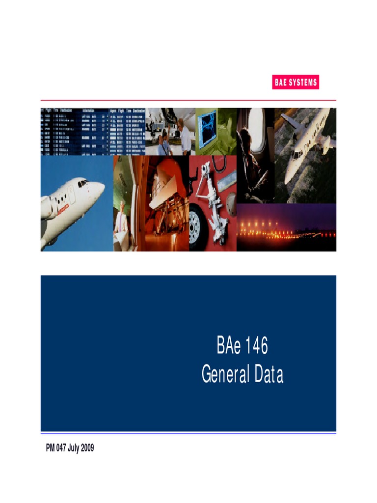 BAe 146 General Data Brochure PDF | PDF | Aeronautics | Aircraft
