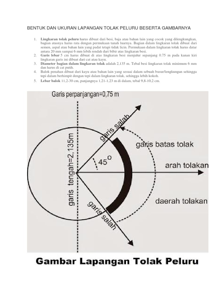 Ukuran dan Bentuk Lapangan Tolak Peluru | PDF