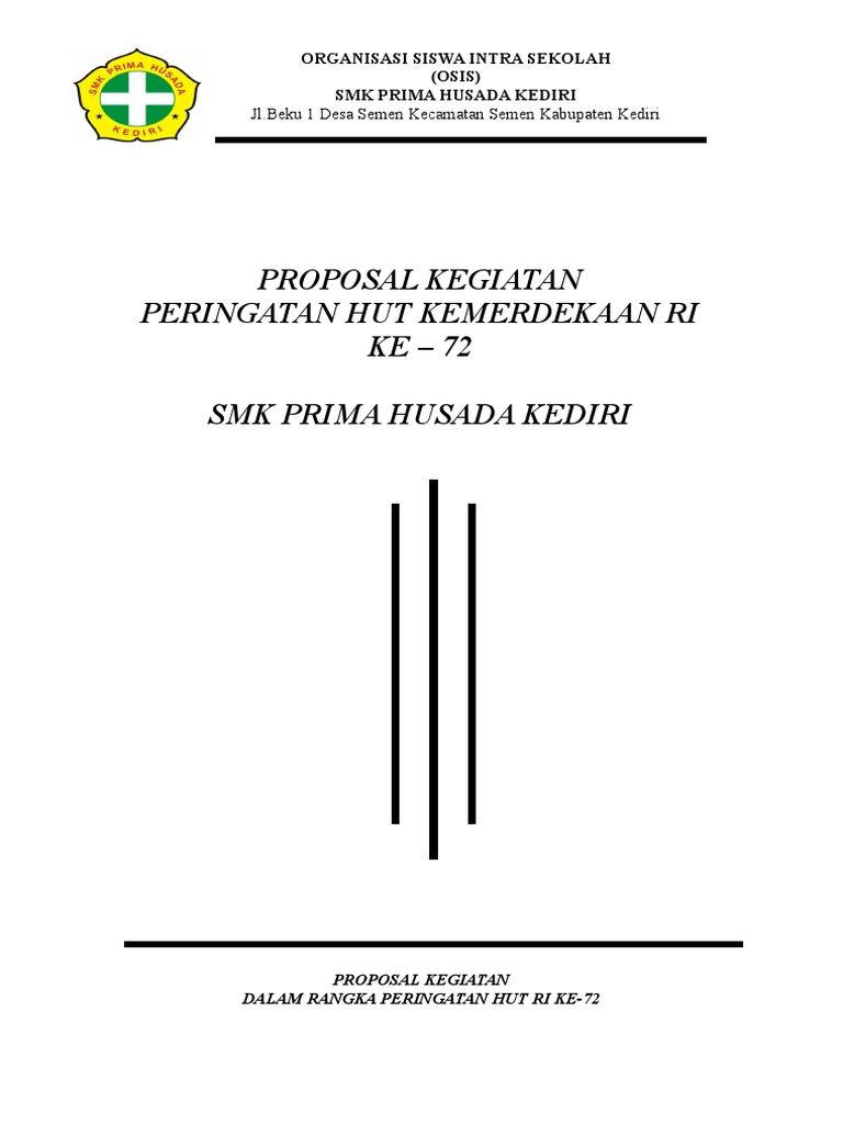 Contoh Proposal Hut Sekolah  Mosaicone