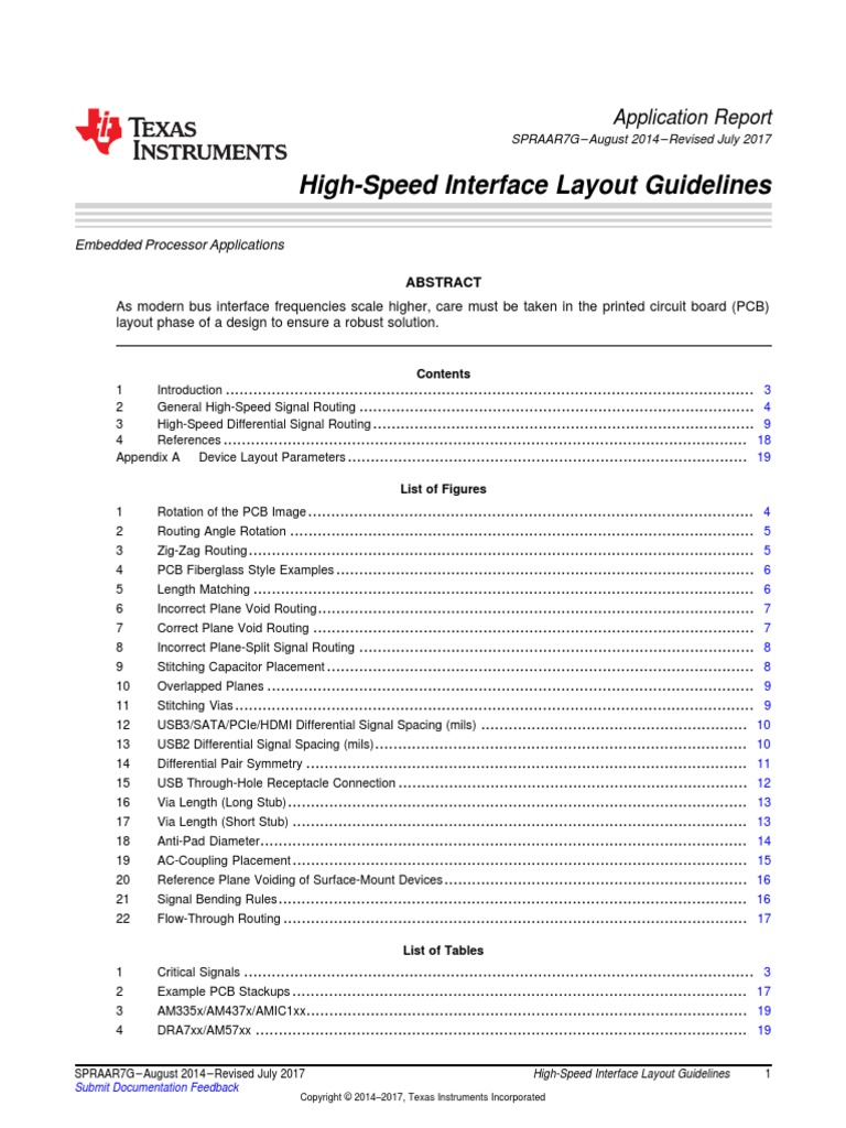 High Speed Interface Layout Guidelines - TI | PDF | Usb | Printed