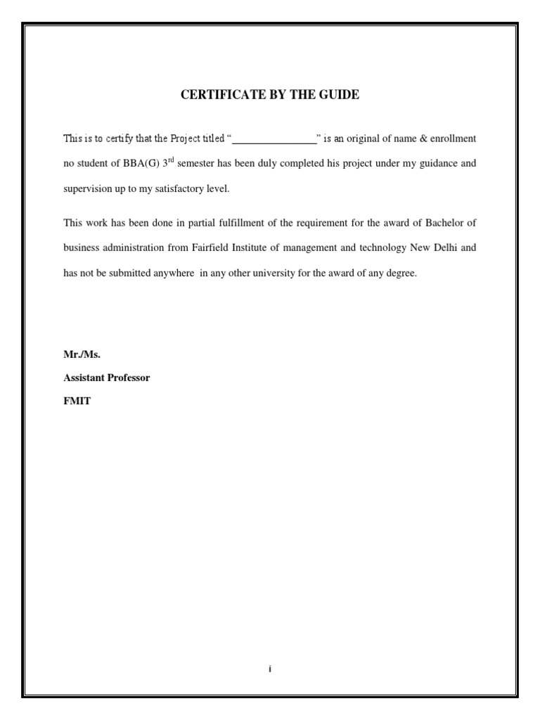 Certificate by The Guide | PDF | Marketing Research | Academic Degree