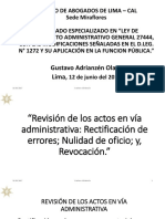 Revisión, Rectificación, Nulidad y Revocación de Los Actos Administrativos