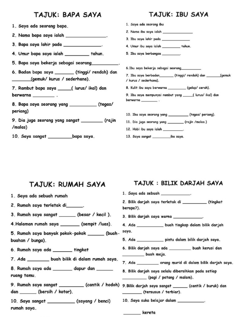 Bm Karangan Tahun 1 Pdf