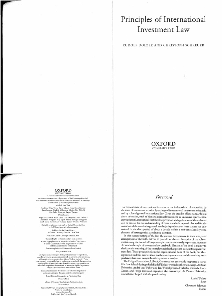 Principles of International Investment Law | PDF
