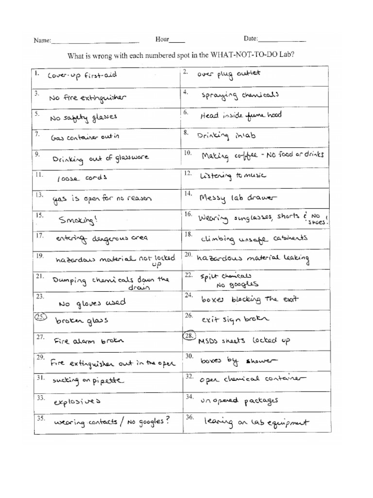 What Not To Do Lab Answer Key PDF