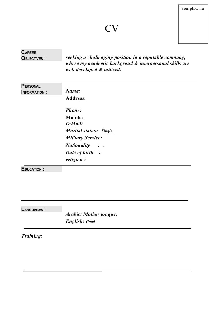 CV Form Template for Myanmar | PDF