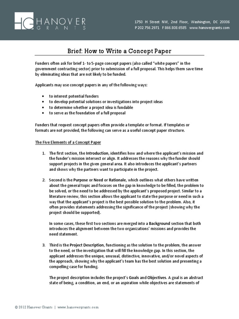 HG Brief - How To Write A Concept Paper PDF | PDF | Goal | Cognitive ...