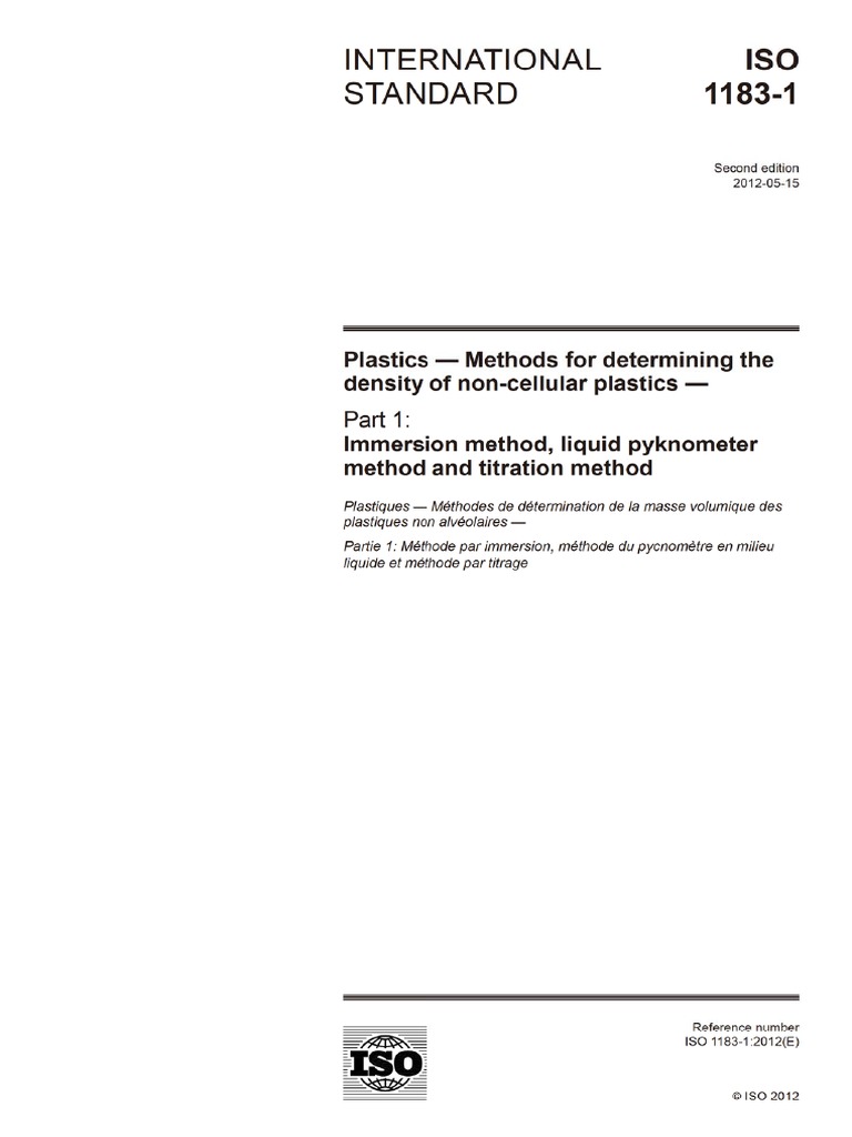 Iso 1183-1 2012 PDF | PDF