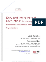 Envy and Interpersonal Corruption - Social Comparision Processes and Unethical Behavior in Organizations