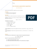 Guía Funciones. Aplicaciones Funciones Exponenciales y Logarítmicas PDF