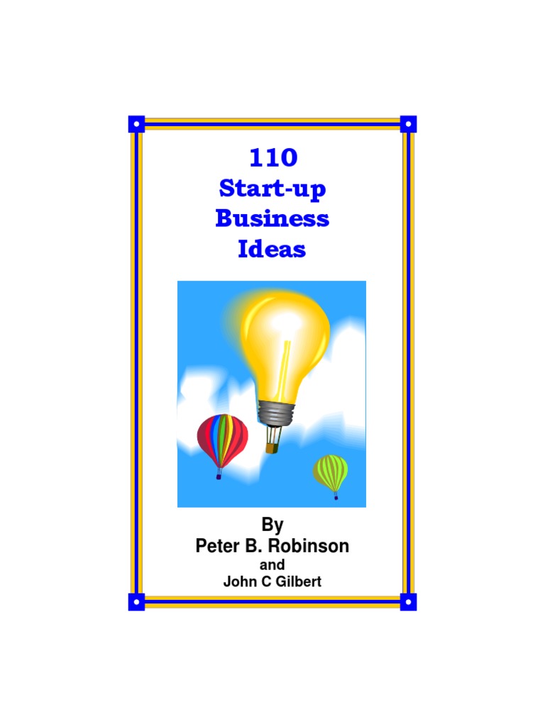 110 Business Ideas Pdf Feasibility Study Employment
